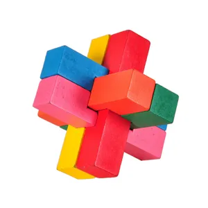Juguete de rompecabezas de madera Kongming de 6 piezas juego educativo para niños
