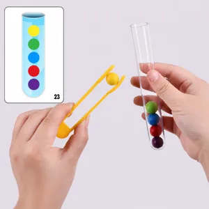 Kids color sorting toy fine motor skills training montessori educational toy test tube