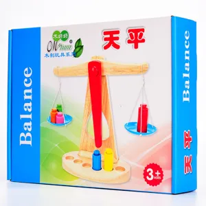 Montessori wooden balance scale toy for kids early math educational learning math games
