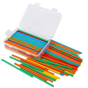Wooden counting sticks math toys for kids with storage box, colorful educational learning.