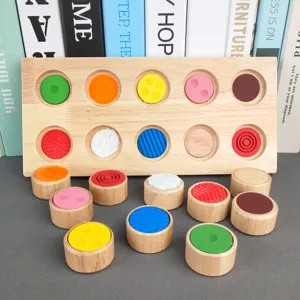 Montessori wooden sensory matching toy color touch tactile board early education toy for toddlers