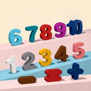 Kids early education cognitive number blocks toy, colorful learning math 3d model display.