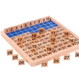 Montessori 1-100 tavola numerica in legno giocattolo educativo di matematica per bambini.