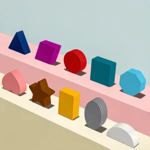 Kids early education geometric shape sorting cognitive matching toy block set main view