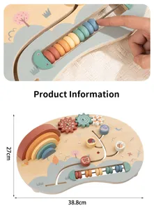 Montessori wooden busy board toddler educational toy sensory learning activity set