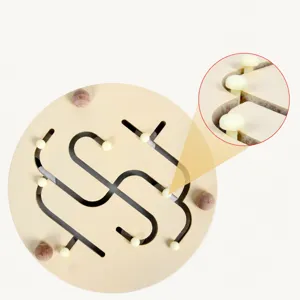 Wooden maze toy for kids early education, wooden track sliding bead game for toddlers education.