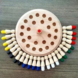 Wooden memory chess toy set for kids, color matching concentration training educational game