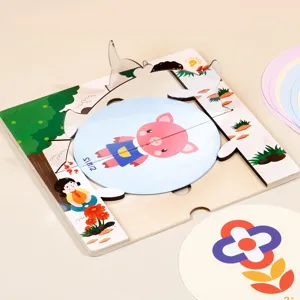 Jouet d'entraînement logique de symétrie miroir en bois pour le développement spatial