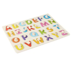 Tablero de rompecabezas de alfabeto de madera con pomos, juguete educativo Montessori niños ABC.