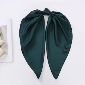 Foulard in seta satinata verde scuro elegante fascia per capelli accessorio donna alla moda