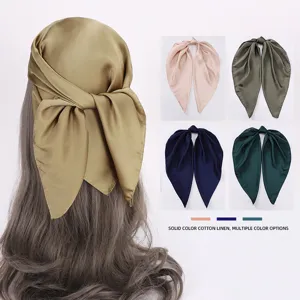 Sciarpa in Raso Tinta Unita da Donna Sciarpa Quadrata Elegante Foulard Collo Fascia Capelli Accessorio