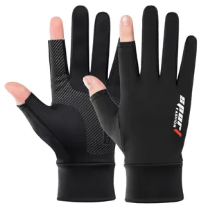 Men's ice silk sun protection half finger gloves anti slip touch screen outdoor driving fishing cycling