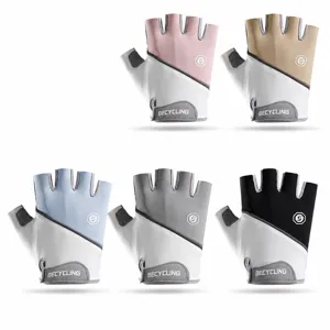 Guantes Deportivos de Medio Dedo Unisex de Seda de Hielo Transpirable Antideslizantes Resistentes al Desgaste para Ciclismo y Entrenamiento de Fitness