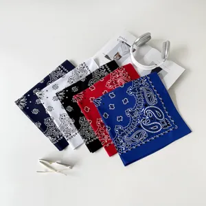 Fashion paisley print square scarf cotton silk bandana multi-color headscarf for women daily wear