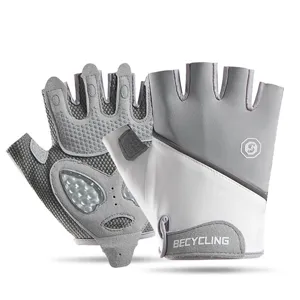 Half-finger cycling gloves, breathable ice silk fitness sports training anti-slip gloves