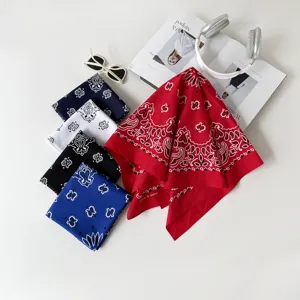 Paisley cotton bandana square scarf 68cm women head wrap fashion hair accessories