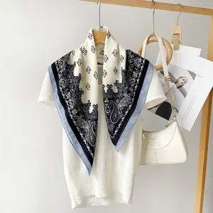 68cm square scarf women silk feel paisley headscarf fashion vintage neckerchief wrap