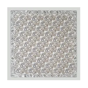 Femme 70cm Foulard Carre Soie Satin Paisley Bandeau Vintage Imprime Detail Echarpe