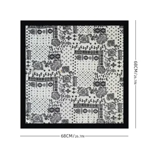 Foulard carre paisley noir et blanc 68cm elegant foulard en soie pour femme accessoire