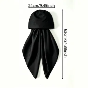 Solid color chiffon hijab Muslim headscarf satin cap for women summer sun protection