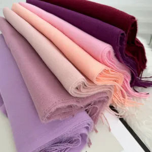 Women solid color imitation cashmere winter warm scarf fashion shawl soft fringe neck wrap