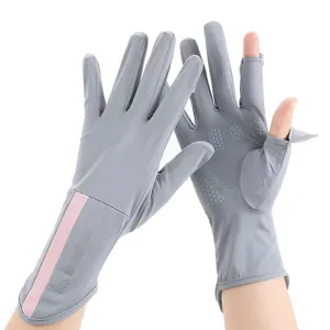 Women's Sun Protection Gloves Long Ice Silk UV Protection Breathable Anti-Slip Cycling Driving Summer Sports Gloves