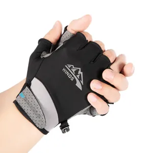 Summer Ice Silk Half Finger Sun Protection Gloves UV Protection Anti Slip Touch Screen Cycling Driving Outdoor Gloves
