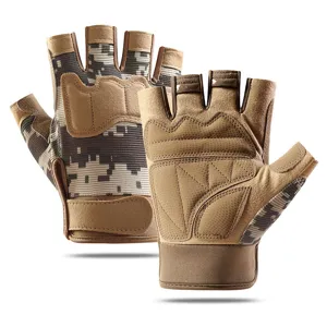 Men half finger tactical gloves for outdoor sports hiking cycling fitness training non slip