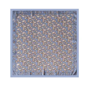 Foulard carré en soie 70cm imprimé cachemire classique pour femme, élégant foulard satiné.