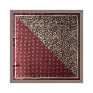 Vintage paisley print satin square scarf 90cm elegant women head wrap and neck shawl