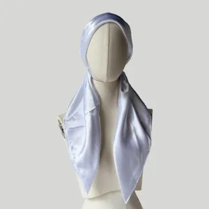 Einfarbiges Satin Kopftuch Hijab Seidenschal Sommer Sonnenschutz Kopfbedeckung Damen