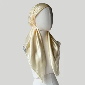 Einfarbig Satin Kopftuch Damen Sommer Sonnenschutz Haartuch elegante Hijab Mütze