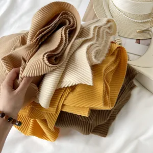Winter geplooide lange sjaal kasjmier gevoel warme effen kleur stijlvolle elegante halsdoek