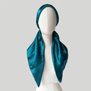 Damen Satin Kopftuch Hijab einfarbig Sommer Sonnenschutz Haarbedeckung Kopfbedeckung.