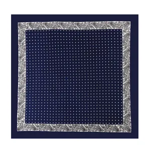 88cm satin square scarf featuring a classic polka dot and paisley print design for women.