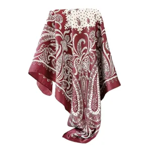 Women elegant satin paisley print square scarf fashion headscarf retro hair wrap shawl