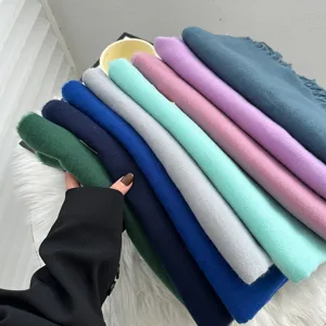 Solid color imitation cashmere scarf winter warm long knit shawl multi-color neck wrap
