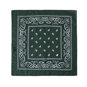 Dunkelgrünes Paisley Baumwolle Bandana quadratischer Schal für Outdoor Sport und Radfahren.