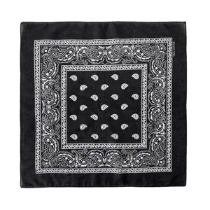 Schwarzes Paisley Bandana 100% Baumwolle Kopftuch Outdoor Radfahren Halstuch Maske.