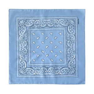 Hellblaues Paisley Baumwoll Bandana Kopftuch fuer Outdoor Sport und Radfahren Accessoire
