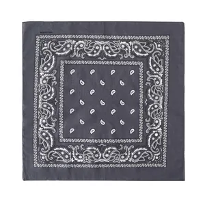 Klassisches dunkelgraues Paisley-Bandana 100% Baumwolle Quadratisches Tuch für Outdoor-Radfahren.