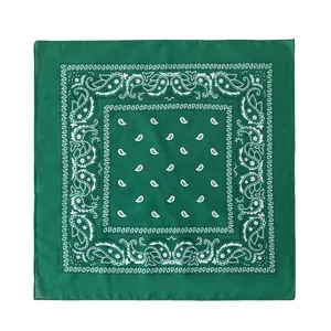 Grünes Paisley Bandana für Outdoor-Sport, 100% Baumwolle Radfahren Gesichtsmaske und Halstuch.