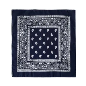 Dunkelblaue Baumwoll Bandana klassisches quadratisches Kopftuch fuer Outdoorsport Radfahren.