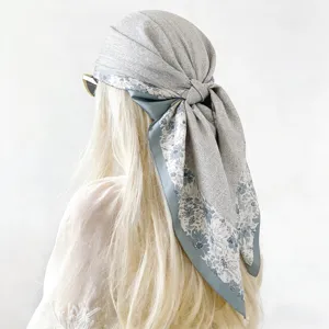 Fashion floral silk square scarf for women 90cm large headscarf spring and summer