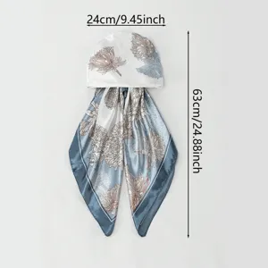 Blumenmuster Satin Kopftuch Hut für Damen, elegante seidenähnliche Sonnenschutz Kappe.