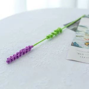 Handmade crochet lavender flower single stem artificial flower for home decor and gifts