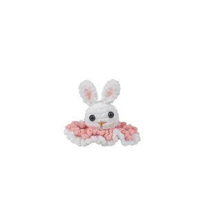 Handcrafted crochet rabbit hair clip, cute plush hair accessory for daily wear and parties.