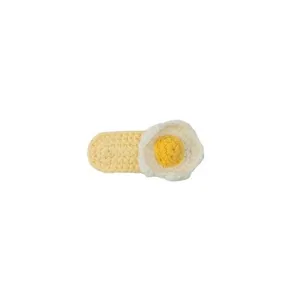 Handmade crochet hair clip cute fried egg design wool knitted yellow hairpin for women girls