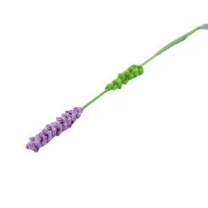 Handmade crochet lavender flower yarn bouquet artificial plant for home decor main display view
