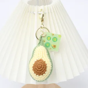 Porte-clés avocat au crochet fait main mignon sac en tricot pendentif accessoire laine
